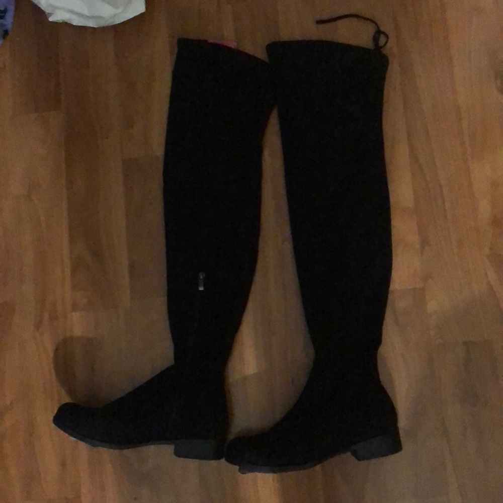 Black Suede Over the Knee Boots